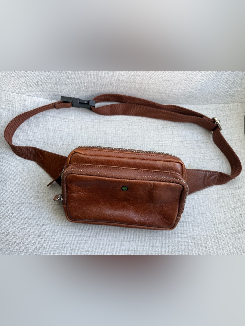 Auliv Brown Genuine Leather Fanny Pack, Hip Pack - Picture 6 of 16